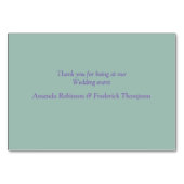 シーグリーン、バイオレットテーブルカードの多肉質の色合い テーブルナンバー (裏面)