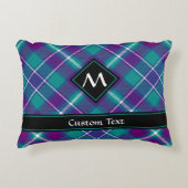 シーグリーン、パープル、ブルータータンチェック アクセントクッション (正面)