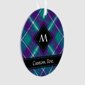 シーグリーン、パープル、ブルータータンチェック オーナメント (正面)