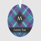 シーグリーン、パープル、ブルータータンチェック オーナメント (正面)