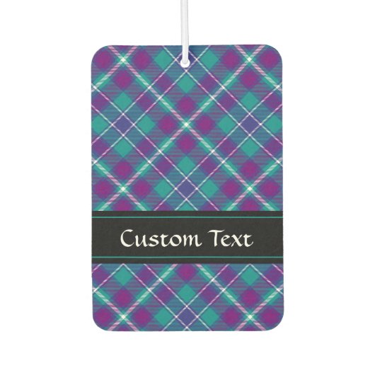 シーグリーン、パープル、ブルータータンチェック カーエアーフレッシュナー (正面)