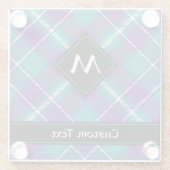 シーグリーン、パープル、ブルータータンチェック ガラスコースター (裏面)