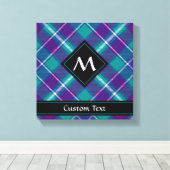 シーグリーン、パープル、ブルータータンチェック キャンバスプリント (インサイチュ (ウッドフロア))