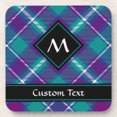 シーグリーン、パープル、ブルータータンチェック コースター (正面)