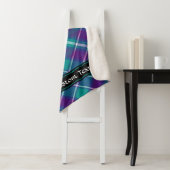 シーグリーン、パープル、ブルータータンチェック シェルパブランケット (インサイチュ)