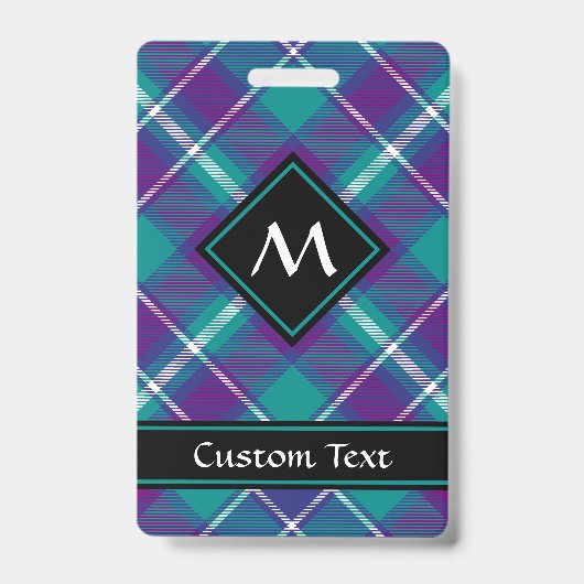 シーグリーン、パープル、ブルータータンチェック バッジ (表面)