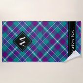 シーグリーン、パープル、ブルータータンチェック ビーチタオル (正面)
