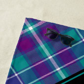 シーグリーン、パープル、ブルータータンチェック ビーチタオル (インサイチュ)