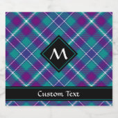 シーグリーン、パープル、ブルータータンチェック ビールラベル (シングルラベル)