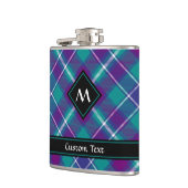 シーグリーン、パープル、ブルータータンチェック フラスク (左)
