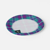 シーグリーン、パープル、ブルータータンチェック ペーパープレート (アングル)