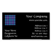 シーグリーン、パープル、ブルータータンチェック マグネット名刺 (正面)