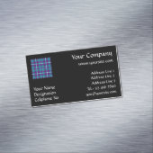 シーグリーン、パープル、ブルータータンチェック マグネット名刺 (インサイチュ)