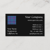 シーグリーン、パープル、ブルータータンチェック 名刺 (正面)