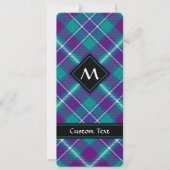 シーグリーン、パープル、ブルータータンチェック 招待状 (正面)