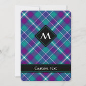 シーグリーン、パープル、ブルータータンチェック 招待状 (正面)