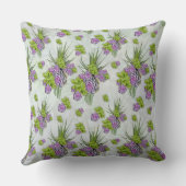 シーグリーン&ラベンダートーンの多肉質の色合い クッション (裏面)