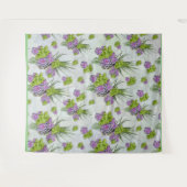 シーグリーン&ラベンダートーンの多肉質の色合い タペストリー (正面(横))