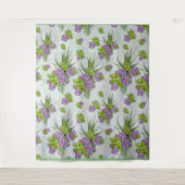 シーグリーン&ラベンダートーンの多肉質の色合い タペストリー (正面)