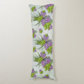 シーグリーン&ラベンダートーンの多肉質の色合い ボディピロー (正面縦)