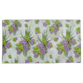 シーグリーン&ラベンダートーンの多肉質の色合い 枕カバー (正面右)