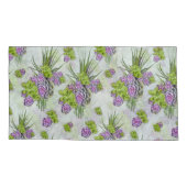 シーグリーン&ラベンダートーンの多肉質の色合い 枕カバー (裏面-左)