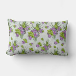 シーグリーン&ラベンダートーンピルの多肉質の色合い ランバークッション