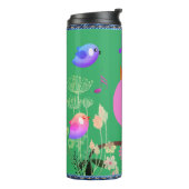 シーグリーン – 鳥(イニシャル付)熱タンブラー タンブラー (回転左)