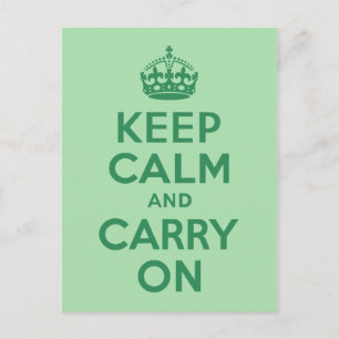 シーグリーンKeep Calm and Carry On ポストカード
