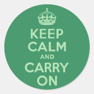 シーグリーンKeep Calm and Carry On ラウンドシール
