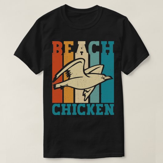シーグルおもしろいルビーチチキンレトロ Tシャツ (デザイン正面)