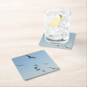 シーグルス飛んでいるコースター スクエアペーパーコースター (インサイチュ)