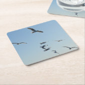 シーグルス飛んでいるコースター スクエアペーパーコースター (アングル)