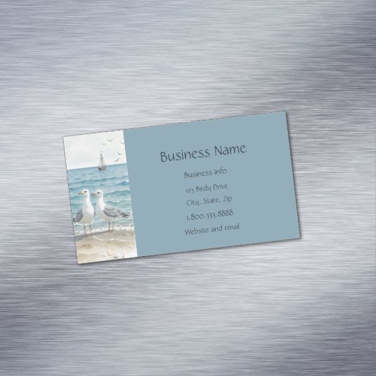 シーグルズアットザビーチ海シーウォーターアートグラフィック マグネット名刺 (インサイチュ)