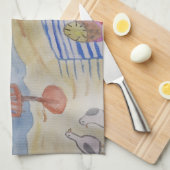 シーグルズオンビーチティータオル キッチンタオル (四つ折り)