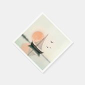 シーグル付きサイボートサンセット スタンダードカクテルナプキン (角)