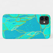 "シーグロットー"抽象芸術-ターコイズ、ブルー、金ゴールド Case-Mate iPhoneケース (裏面(横))