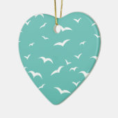 シーグ航海のルズ風化ティール(緑がかった色)ブルーとホワイト セラミックオーナメント (左)