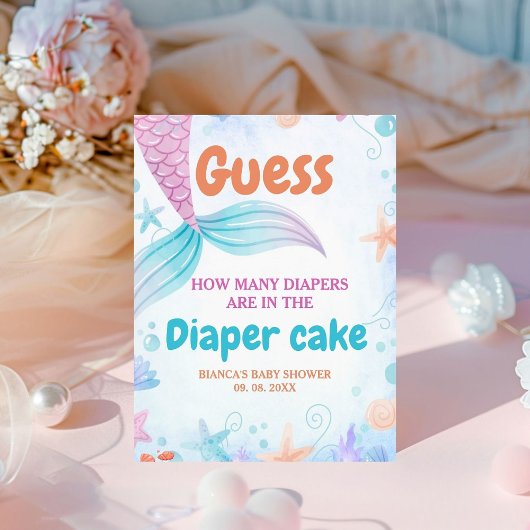 シーケーキの下で赤ちゃんシャワーゲームサインを推測 台座サイン