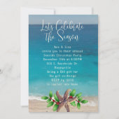 シーコーストクリスマスパーティービーチをテーマにした招待状 招待状 (正面)