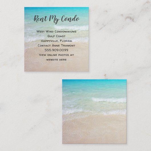 シーコーストコンドレンタルトロピカル広告ズ スクエア名刺 (正面/裏面)