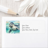 シーコーストビーチ下のシール ラベル (インサイチュ)