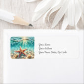 シーコーストビーチ下のヒトデ ラベル (インサイチュ)