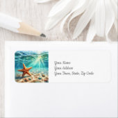 シーコーストビーチ下のヒトデ ラベル (インサイチュ)