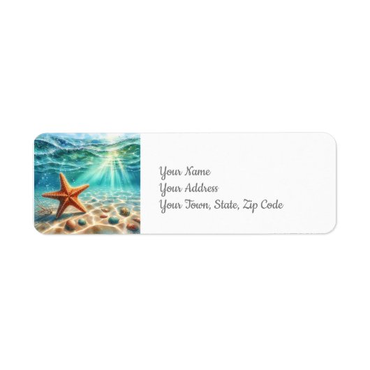 シーコーストビーチ下のヒトデ ラベル (正面)