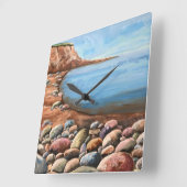 シーコーストロッキー崖 スクエア壁時計 (傾斜)