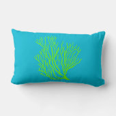 シーコーラルライムグリーンアンドブルー装飾用クッション ランバークッション (裏面)