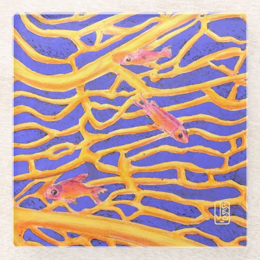 シーゴルフレースコーラルクラスガラスコースター ガラスコースター (正面)