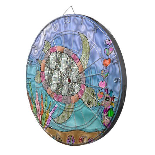 シーサイケデリックタートルシーホースアート ダーツボード (正面右)