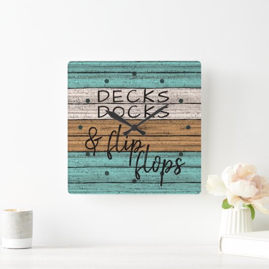 シーサイドおもしろいビーチシーサマー引用文アート スクエア壁時計 (ホーム)